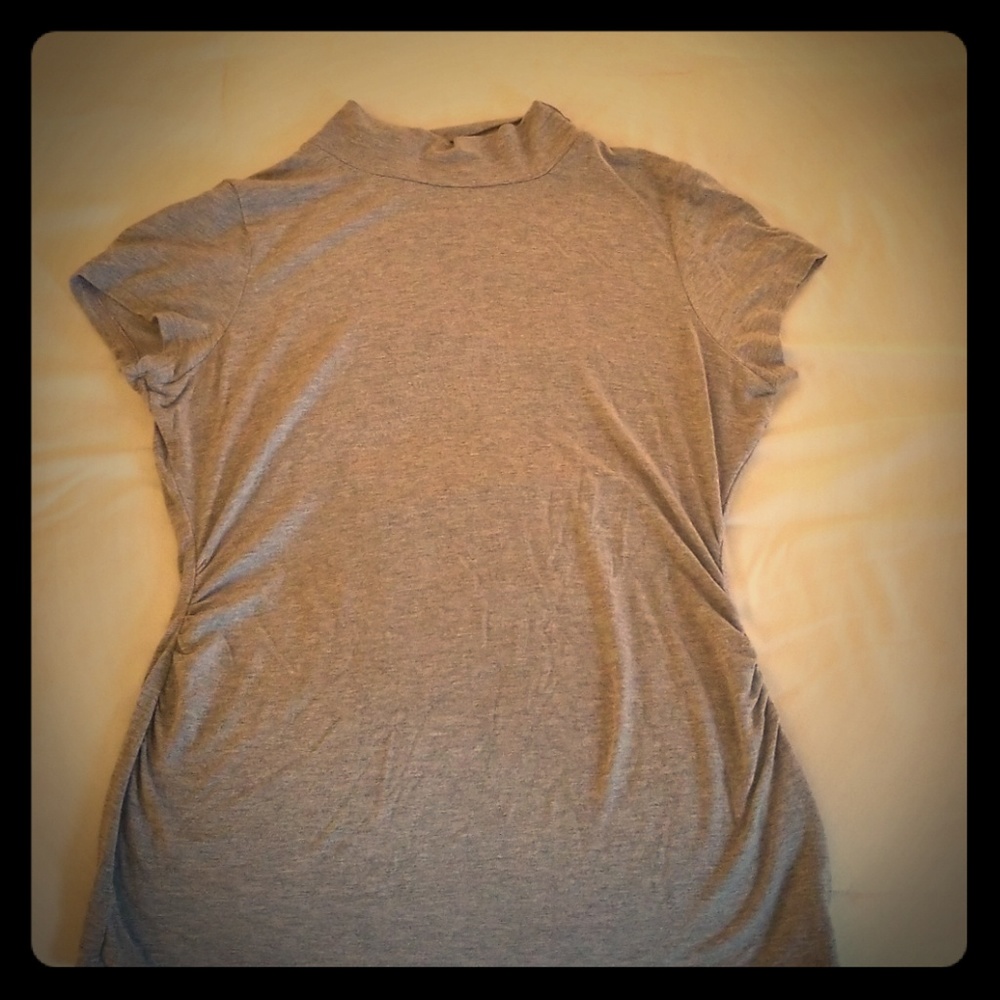 Short sleeve mock turtle neck